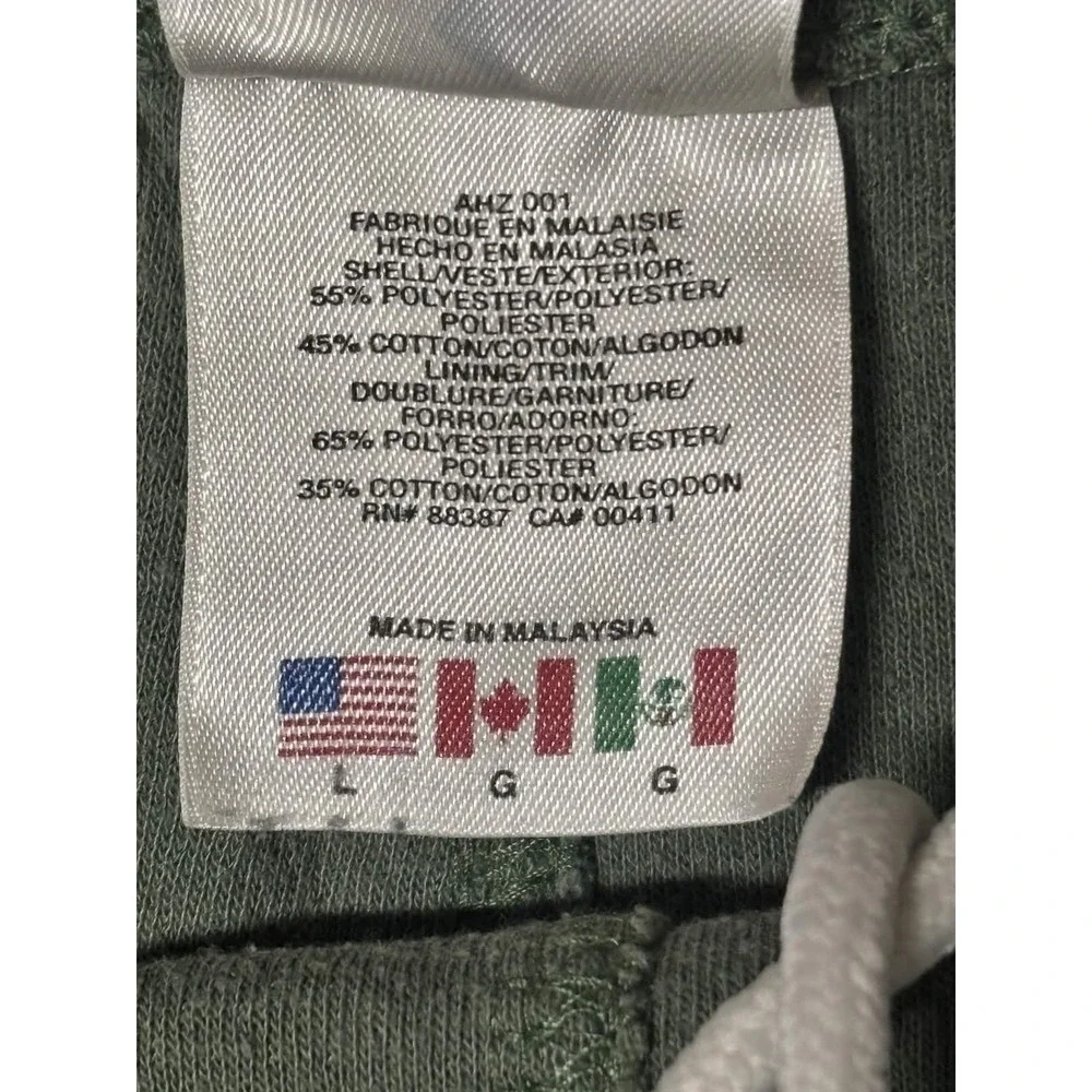 Adidas Mens Olive Green 3-Stripe Athletic Shorts Size Large L Poly-Cotton Excell